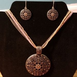 Lia Sophia ROSETTE Necklace & Earrings Set